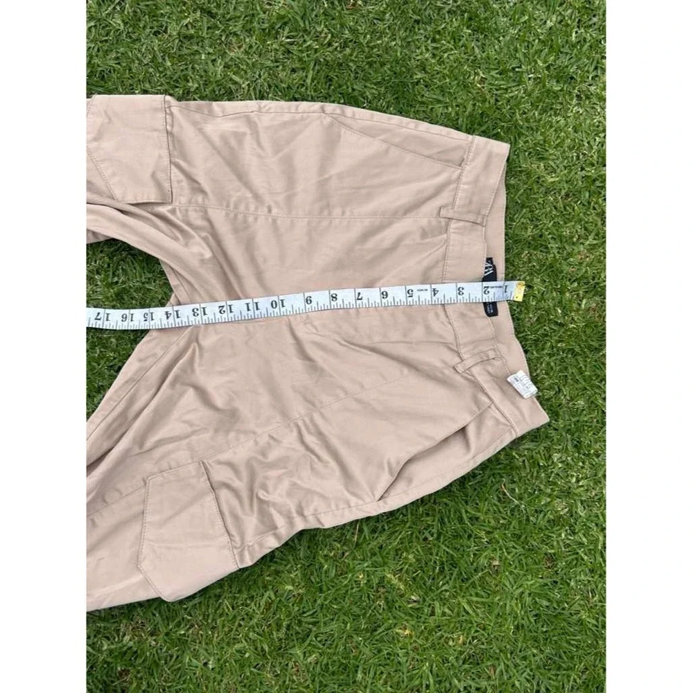 Zara Womens High Waisted Cargo Jogger Pants‎ Tan Khaki Size XS 7385/169/307